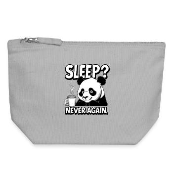 Sleep? Never again - Canvas Reißverschluss-Täschchen (18 x 19 cm) - Grau meliert - Vorne