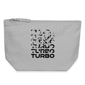 Mosaïque turbo - Pochette zippée en toile 18 x 19 cm - gris chiné - Devant