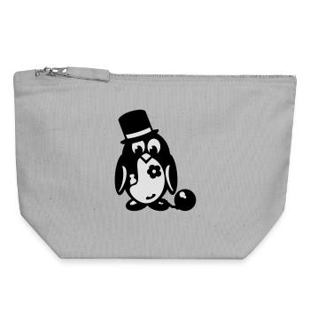 bachelor penguin - Canvas Zip Pouch 18 x 19 cm - sports grey - Front