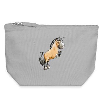 Funny Fjord Horse - Canvas Zip Pouch 18 x 19 cm - sports grey - Front