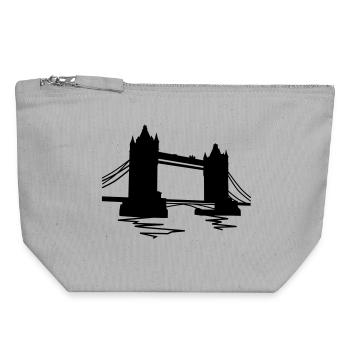 Tower bridge London - Canvas Reißverschluss-Täschchen (18 x 19 cm) - Grau meliert - Vorne