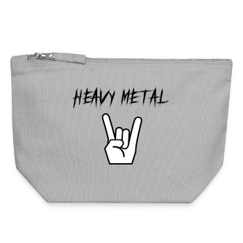 Heavy Metal Rock - Canvas Reißverschluss-Täschchen (18 x 19 cm) - Grau meliert - Vorne