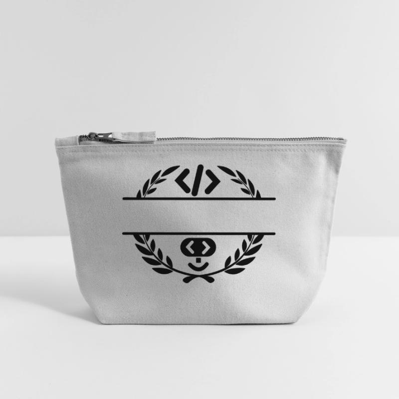 Code-Logo und Code-Smiley im Lorbeerkranz Canvas Reißverschluss-Täschchen (18 x 19 cm)