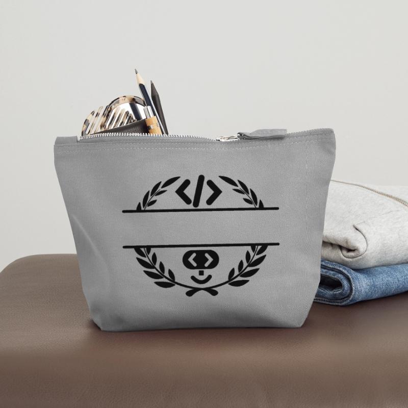 Code logo and code smiley in laurel wreath Canvas Zip Pouch 18 x 19 cm