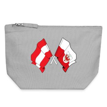 Drapeau de l’Autriche-Tyrol franchi - Pochette zippée en toile 18 x 19 cm - gris chiné - Devant