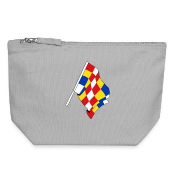Drapeau Anvers Belgique - Pochette zippée en toile 18 x 19 cm - gris chiné - Devant