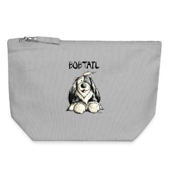 Knuffiger Bobtail - Canvas Reißverschluss-Täschchen (18 x 19 cm) - Grau meliert - Vorne