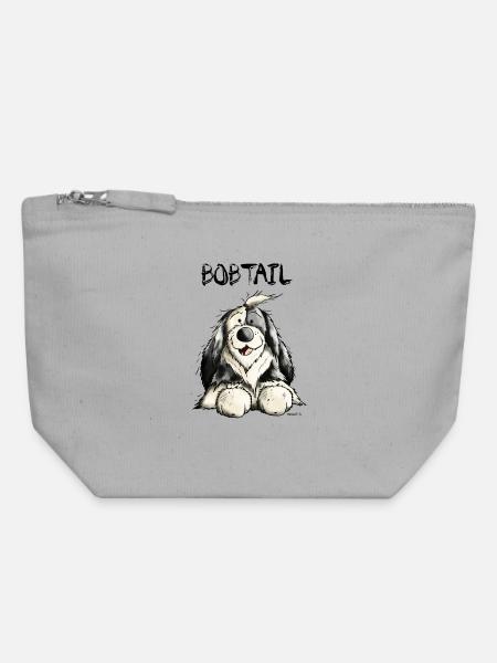 Knuffiger Bobtail - Canvas Reißverschluss-Täschchen (18 x 19 cm) - Grau meliert