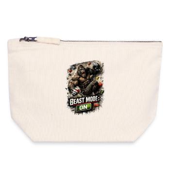 Gorille Mode Bête – Chemise de bloc et d’escalade - Pochette zippée en toile 18 x 19 cm - blanc naturel - Devant