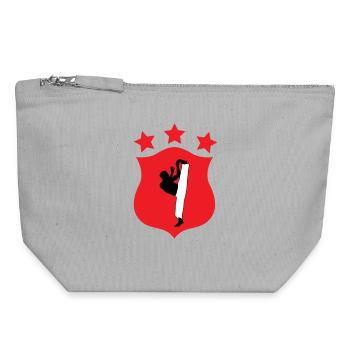 Capoeira - Combat - Danse - Pochette zippée en toile 18 x 19 cm - gris chiné - Devant