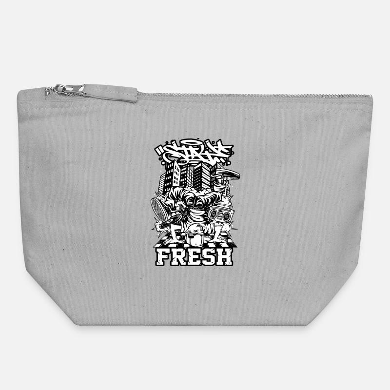 Breakdance B-Boy Streetdance Design Hip Hop Danse - Pochette zippée en toile 18 x 19 cm - gris chiné