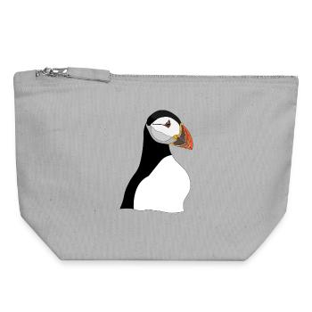 Puffin Head Print - Canvas Reißverschluss-Täschchen (18 x 19 cm) - Grau meliert - Vorne