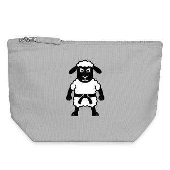 Karate Sheep - Canvas Zip Pouch 18 x 19 cm - sports grey - Front