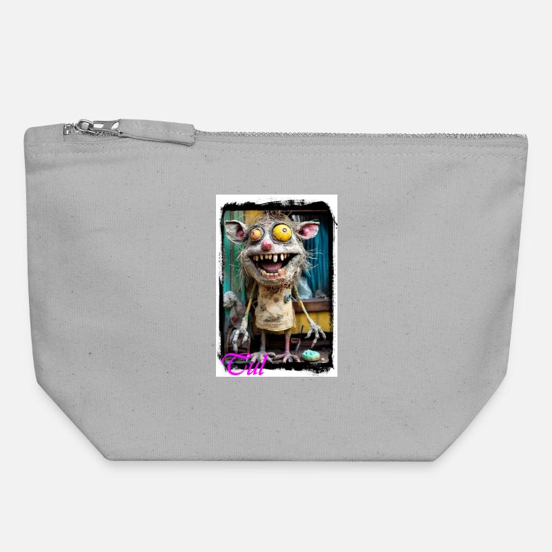 Ecstatic Horror Creature Design Punk Doll - Canvas Zip Pouch 18 x 19 cm - sports grey