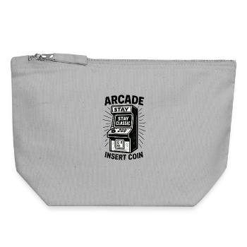 Arcade Classic Insert Coin - Pochette zippée en toile 18 x 19 cm - gris chiné - Devant