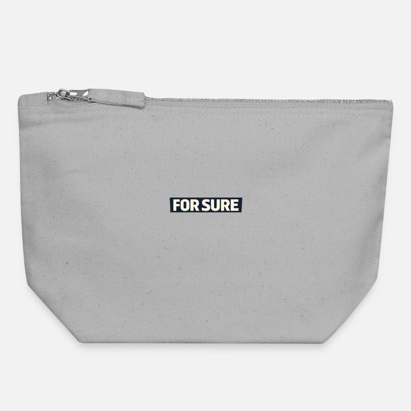 For sure. - Canvas Zip Pouch 18 x 19 cm - sports grey