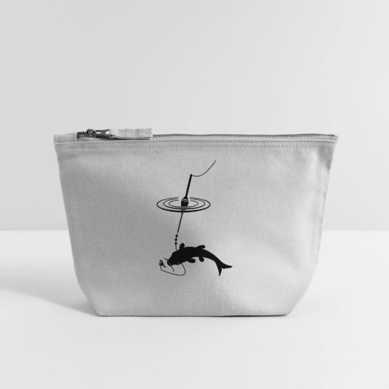 Float in water fish Canvas Zip Pouch 18 x 19 cm