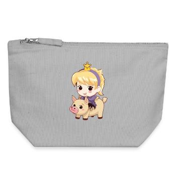 Princess Pig Fairy Tale - Canvas Zip Pouch 18 x 19 cm - sports grey - Front