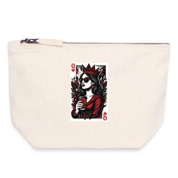 Queen of Hearts Valentine Couples Matching love - Canvas Zip Pouch 18 x 19 cm - nature - Front