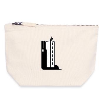 Escargot de bloc - Pochette zippée en toile 18 x 19 cm - blanc naturel - Devant