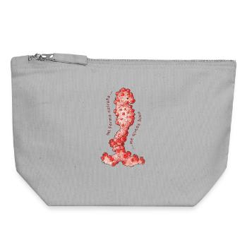 Pygmy Seahorse – Mi forma extraña - Canvas Reißverschluss-Täschchen (18 x 19 cm) - Grau meliert - Vorne