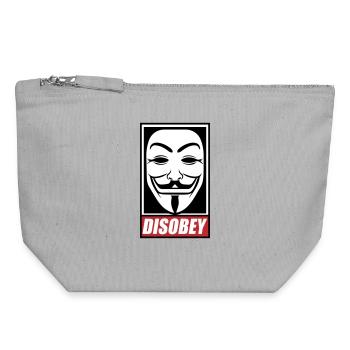 disobey | Farben änderbar - Canvas Reißverschluss-Täschchen (18 x 19 cm) - Grau meliert - Vorne