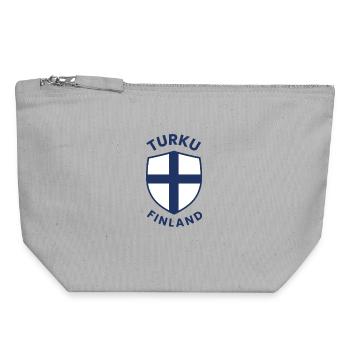 Blason de Turku Finland - Pochette zippée en toile 18 x 19 cm - gris chiné - Devant