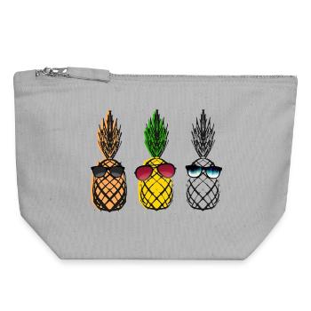 3 freunde ananas 80s sonnenbrille sommer cool lol - Canvas Reißverschluss-Täschchen (18 x 19 cm) - Grau meliert - Vorne