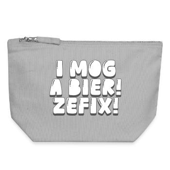 i mog a bier! zefix! - Canvas Reißverschluss-Täschchen (18 x 19 cm) - Grau meliert - Vorne