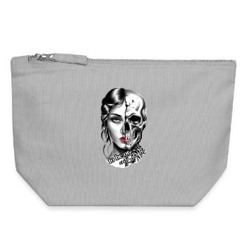 Existence Dualité (être ou ne pas être) - Pochette zippée en toile 18 x 19 cm - gris chiné - Devant