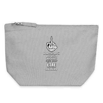 Middle finger (I am myself) - Canvas Zip Pouch 18 x 19 cm - sports grey - Front