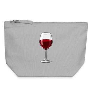 Wein Weinglas Rotwein Weintrinker Geschenk - Canvas Reißverschluss-Täschchen (18 x 19 cm) - Grau meliert - Vorne