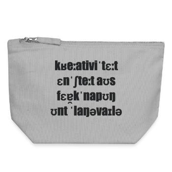 Kreativität entsteht aus Verknappung u. Langeweile - Canvas Reißverschluss-Täschchen (18 x 19 cm) - Grau meliert - Vorne