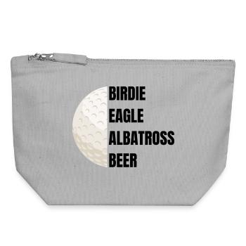 Birdie Eagle Albatross Beer - Golf Slogan - Canvas Zip Pouch 18 x 19 cm - sports grey - Front