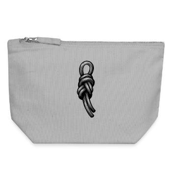 Nœud double en huit Nœud d’escalade - Pochette zippée en toile 18 x 19 cm - gris chiné - Devant