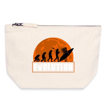 Entwicklung der Surfing Vintage Sunset Silhouette - Canvas Reißverschluss-Täschchen (18 x 19 cm) - Naturweiß - Vorne