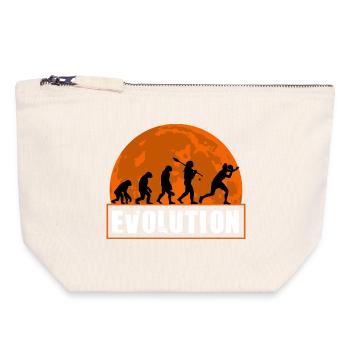 Art de joueur de ping-pong Evolution du tennis de table - Pochette zippée en toile 18 x 19 cm - blanc naturel - Devant