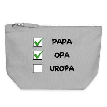 Liste de contrôle OPA - Pochette zippée en toile 18 x 19 cm - gris chiné - Devant