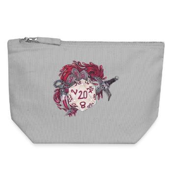 Jeu de rôle sur table D20 Bloodhunter - Pochette zippée en toile 18 x 19 cm - gris chiné - Devant