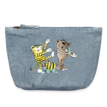 Janosch Tiger, Bär Und Tigerente Machen Musik - Vintage Reißverschluss-Täschchen (18 x 21 cm) - vintage light blue - Vorne