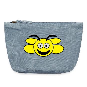 abeille - Pochette zippée vintage 18 x 21 cm - vintage light blue - Devant