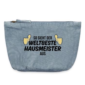 der weltbeste hausmeister - Vintage Reißverschluss-Täschchen (18 x 21 cm) - vintage light blue - Vorne