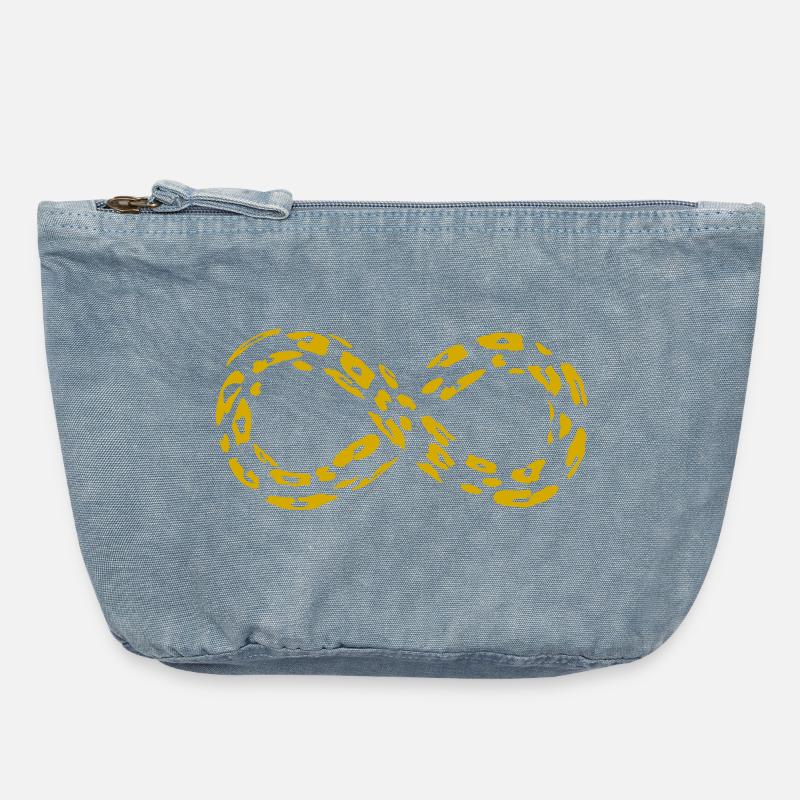 Leopard Infinity Loop (alternate) - Vintage Zip Pouch 18 x 21 cm - vintage light blue
