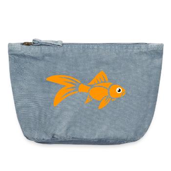 Stylized Goldfish - Vintage Zip Pouch 18 x 21 cm - vintage light blue - Front