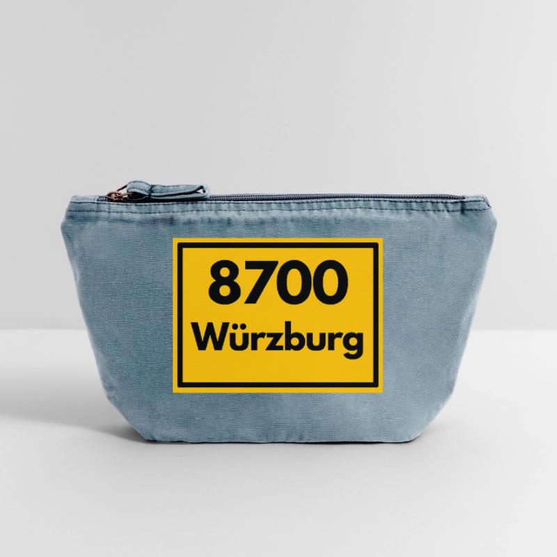 OLD POSTCODE POSTCODE RETRO 8700 WÜRZBURG FRANKEN Vintage Zip Pouch 18 x 21 cm