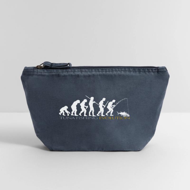 EVOLUTION DE LA PÊCHE (version blanche) Pochette zippée vintage 18 x 21 cm