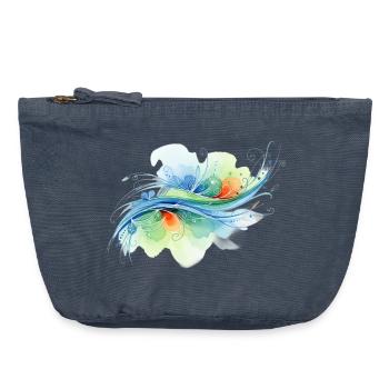 Fließende Formen: Abstraktes Aquarell-Design - Vintage Reißverschluss-Täschchen (18 x 21 cm) - Vintage Denim - Vorne