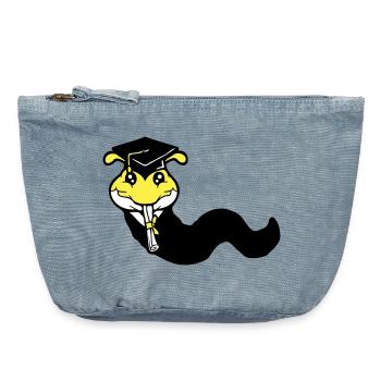 Caterpillar High School Graduation Passed College Worm - Vintage Zip Pouch 18 x 21 cm - vintage light blue - Front