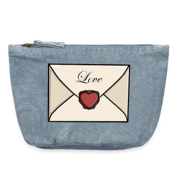 Cute Love Letter Envelope - Vintage Zip Pouch 18 x 21 cm - vintage light blue - Front