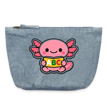 ABC axolotl with wings - Vintage Zip Pouch 18 x 21 cm - vintage light blue - Front